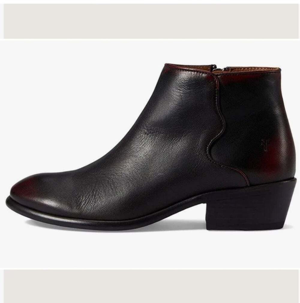 Frye Women's Carson Piping Bootie Black/ Scarlet/ SIZE: 6.5
